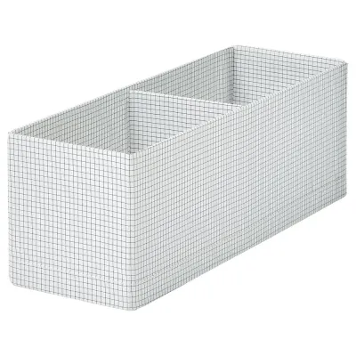 IKEA STUK (ИКЕА СТУК) — Коробка с перегородкой, белый/чёрный 17x51x18 см