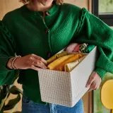 IKEA STUK (ИКЕА СТУК) — Коробка с перегородкой, белый/чёрный 17x51x18 см — фото 3