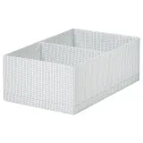IKEA STUK (ИКЕА СТУК) — Коробка с перегородкой, белый/чёрный 32x51x18 см — фото 1