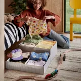 IKEA STUK (ИКЕА СТУК) — Коробка с перегородкой, белый/чёрный 32x51x18 см — фото 3