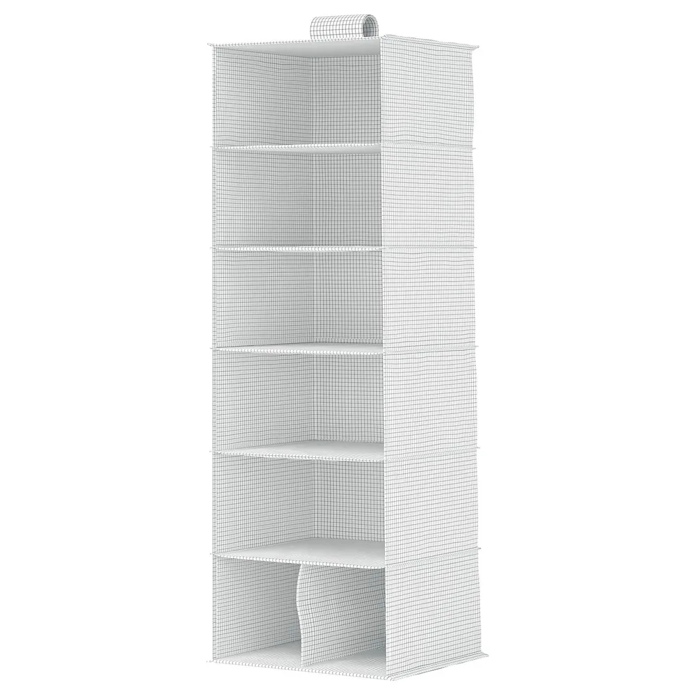 IKEA STUK (ИКЕА СТУК) — Подвесные полки, 7 отделений, белый/чёрный 30x30x90 см