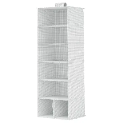 IKEA STUK (ИКЕА СТУК) — Подвесные полки, 7 отделений, белый/чёрный 30x30x90 см