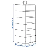 IKEA STUK (ИКЕА СТУК) — Подвесные полки, 7 отделений, белый/чёрный 30x30x90 см — фото 8