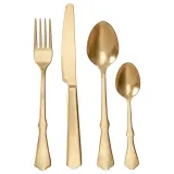 IKEA NATTKLOT (ИКЕА НАТТКЛОТ) — Набор столовых приборов, 24 шт., золотистый — фото 1