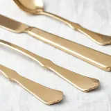 IKEA NATTKLOT (ИКЕА НАТТКЛОТ) — Набор столовых приборов, 24 шт., золотистый — фото 3