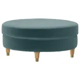 IKEA VALNÄS (ИКЕА ВАЛНЭС) — Чехол на пуфик-подставку для ног, Альхамн тёмный серо-синий — фото 2