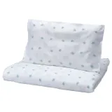 IKEA LEN (ИКЕА ЛЕН) — Пододеяльник и 1 наволочка для детской кроватки, белый синий/в белочки и ежики 110x125/35x55 см — фото 1