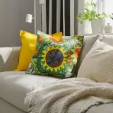 IKEA CAFEBITRÄDE (ИКЕА САФЕБИТРЭДЕ) — Наволочка, зелёный разноцветный/цветочный узор 50x50 см — фото 3
