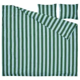 IKEA SLÅNHÖSTMAL (ИКЕА СЛОНХЁСТМАЛ) — Пододеяльник и 2 наволочки, светло-голубой/тёмно-зелёный/полоска 200х200/50х60 см — фото 6