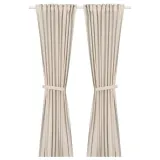 IKEA LENDA (ИКЕА ЛЕНДА) — Штора с подхватом, 2 шт., кремовый/на ленте 140х250 см — фото 1