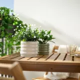IKEA HASSELBUKETT (ИКЕА ХАССЕЛБУКЕТТ) — Кашпо, для дома/улицы/бежевый 12 см — фото 3