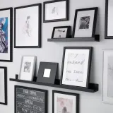 IKEA MOSSLANDA (ИКЕА МОССЛАНДА) — Полка для картин, черный 55 см — фото 2
