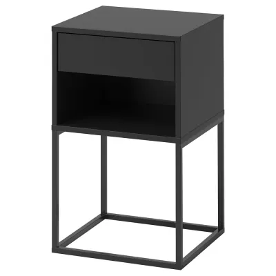 IKEA VIKHAMMER (ИКЕА ВИКХАММЕР) — Столик ночной, чёрный 40х39 см