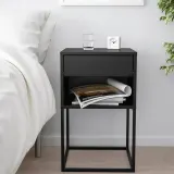 IKEA VIKHAMMER (ИКЕА ВИКХАММЕР) — Столик ночной, чёрный 40х39 см — фото 2