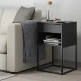 IKEA VIKHAMMER (ИКЕА ВИКХАММЕР) — Столик ночной, чёрный 40х39 см — фото 4