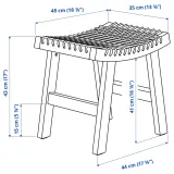 IKEA STACKHOLMEN (ИКЕА СТАКХОЛМЕН) — Табурет садовый, светло-коричневая морилка 48х35х43 см — фото 8