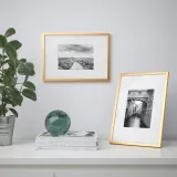 IKEA LOMVIKEN (ИКЕА ЛОМВИКЕН) — Рамка, золотой цвет 21х30 см — фото 2