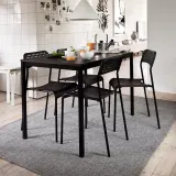 IKEA TIPHEDE (ИКЕА ТИПХЕДЕ) — Ковёр безворсовый тканый, чёрный/натуральный 155x220 см — фото 5