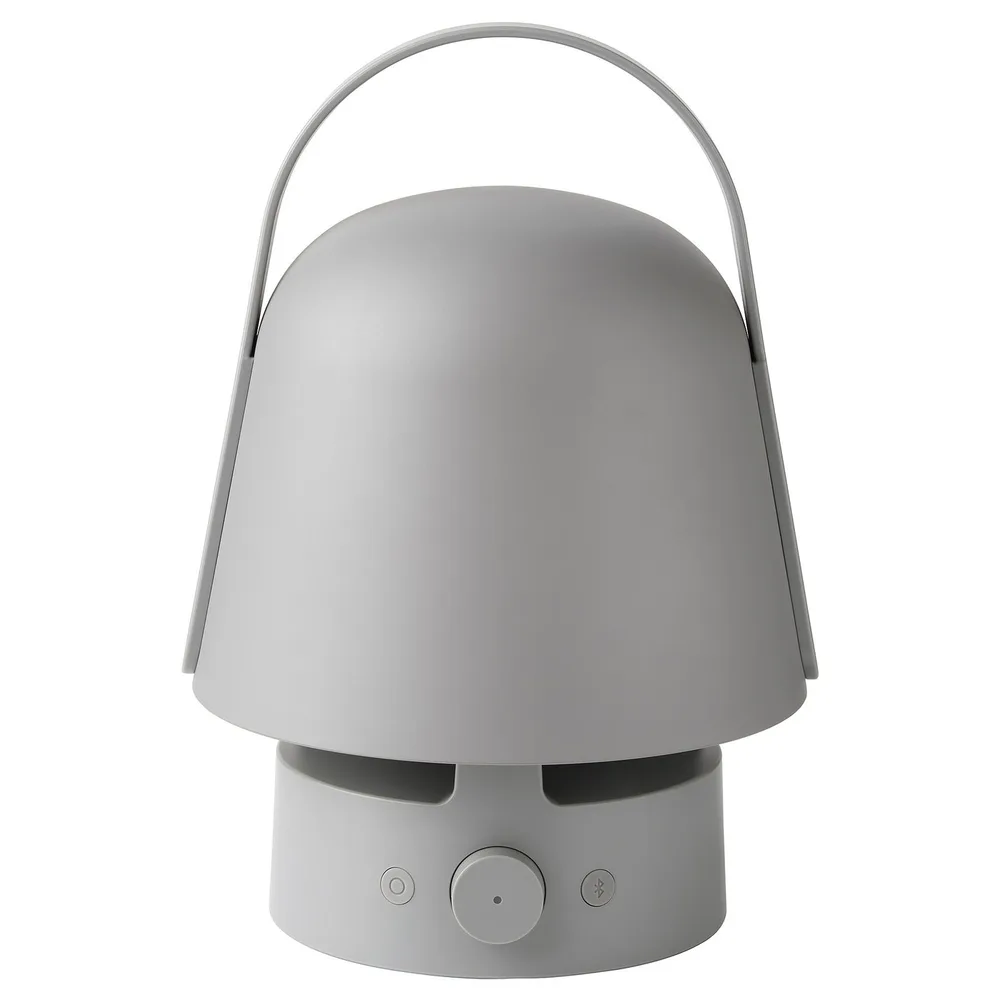 IKEA VAPPEBY (ИКЕА ВАППЕБЙ) — Лампа с bluetooth-колонкой, для улицы/серая
