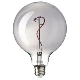 IKEA MOLNART (ИКЕА МОЛНАРТ) — Лампочка светодиодная E27 140 люмен, шар серое прозрачное стекло 125 мм — фото 1