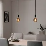 IKEA MOLNART (ИКЕА МОЛНАРТ) — Лампочка светодиодная E27 140 люмен, шар серое прозрачное стекло 125 мм — фото 5
