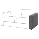 IKEA VIMLE (ИКЕА ВИМЛЕ) — Чехол на подлокотник, Лейде серо-чёрный — фото 2