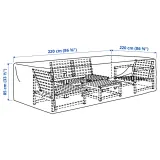 IKEA TOSTERÖ (ИКЕА ТОСТЕРЁ) — Чехол для садовой мебели, диван/чёрный 220x220 см — фото 4