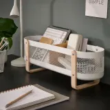 IKEA RISATORP (ИКЕА РИСАТОРП) — Органайзер для письменного стола, белый 50х16х17 см — фото 2