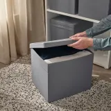 IKEA DRÖNA (ИКЕА ДРЁНА) — Крышка, тёмно-серая тканевая 39x34 см — фото 4