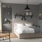 IKEA RAMNEFJÄLL (ИКЕА РАМНЕФЙЭЛЛ) — Чехол на каркас кровати, Киланда светло-бежевый 140x200 см — фото 3
