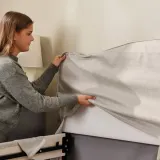 IKEA RAMNEFJÄLL (ИКЕА РАМНЕФЙЭЛЛ) — Чехол на каркас кровати, Киланда светло-бежевый 140x200 см — фото 4