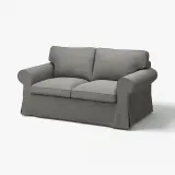 IKEA EKTORP (ИКЕА ЕКТОРП) — Чехол на 2-местный диван, Хакебо тёмно-серый — фото 2