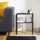 IKEA KNARREVIK (ИКЕА КНАРРЕВИК) — Прикроватный столик, чёрный 42х34 см — фото 3