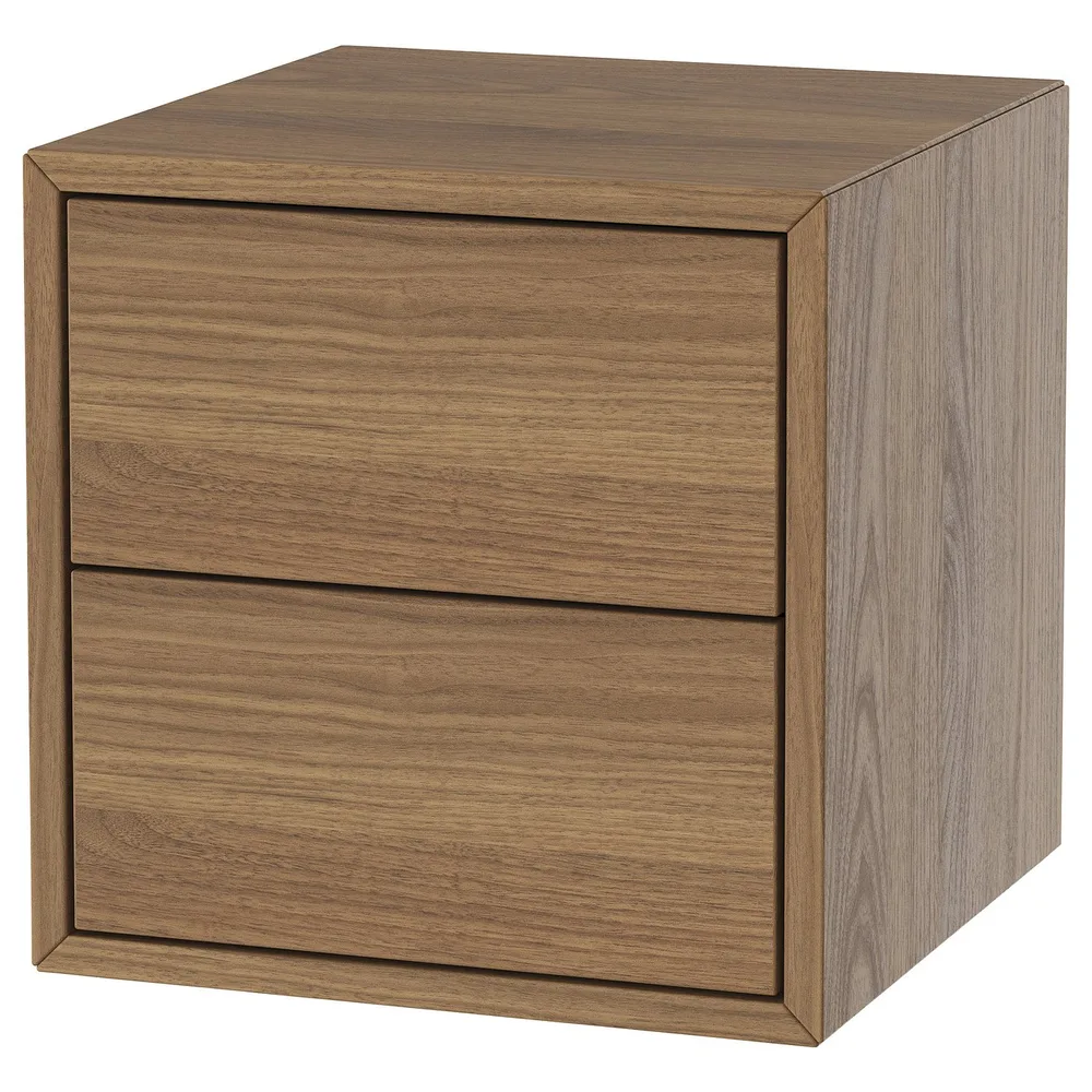 IKEA EKET (ИКЕА ЕКЕТ) — Шкаф с 2 ящиками, коричневый орех 35х35х35 см