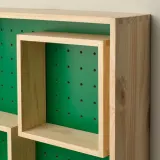 IKEA SKOGSMOSAIK (ИКЕА СКОГСМОСАИК) — Полка выставочная, сосна/зелёный 45х45 см — фото 2