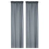 IKEA STENFRÖ (ИКЕА СТЕНФРЁ) — Гардины, 2 шт., тёмно-синий/на шторной ленте 145х300 см — фото 1