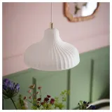 IKEA SKIVTOFS (ИКЕА СКИВТОФС) — Подвесной светильник, кремовый/керамика 24 см — фото 3