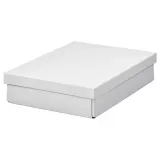 IKEA FJÄDERHARV (ИКЕА ФЙЭДЕРХАРВ) — Коробка с крышкой, белый 25х35х8 см — фото 1