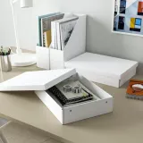 IKEA FJÄDERHARV (ИКЕА ФЙЭДЕРХАРВ) — Коробка с крышкой, белый 25х35х8 см — фото 2