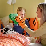 IKEA NATTHÄGER (ИКЕА НАТТХЭГЕР) — Набор из 3 кукол-перчаток, крокодил зебра/тигр многоцветный — фото 2