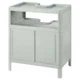 IKEA IVÖSJÖN (ИКЕА ИВЁШЁН) — Напольный шкаф под раковину, с раздвижными дверцами/зелёный 50х33х57 см — фото 1
