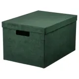 IKEA GJÄTTA (ИКЕА ГЙЭТТА) — Коробка с крышкой, бархат тёмно-зелёный 25x35x20 см — фото 1