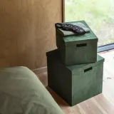 IKEA GJÄTTA (ИКЕА ГЙЭТТА) — Коробка с крышкой, бархат тёмно-зелёный 25x35x20 см — фото 3