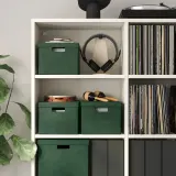 IKEA GJÄTTA (ИКЕА ГЙЭТТА) — Коробка с крышкой, бархат тёмно-зелёный 25x35x20 см — фото 5
