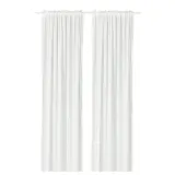 IKEA MÄSTERROT (ИКЕА МЭСТЕРРОТ) — Гардины, 2 шт., белый/клетка на шторной ленте 145x300 см — фото 1