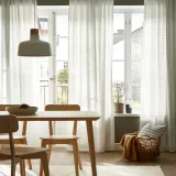 IKEA MÄSTERROT (ИКЕА МЭСТЕРРОТ) — Гардины, 2 шт., белый/клетка на шторной ленте 145x300 см — фото 2