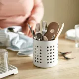 IKEA ORDNING (ИКЕА ОРДНИНГ) — Подставка для столовых приборов, белая 13,5 см — фото 2