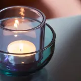 IKEA TALLTITA (ИКЕА ТАЛЛТИТА) — Подсвечник для чайных свечей, 2 предмета, синий/сиреневый — фото 3