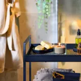 IKEA LOTSFÅGEL (ИКЕА ЛОТСФОГЕЛ) — Ароматическая свеча в стакане, сандаловое дерево и пачули коричневый 20 ч — фото 2