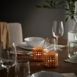 IKEA PÅVEFINK (ИКЕА ПОВЕФИНК) — Подсвечник для чайной свечи, бамбук 8 см — фото 2